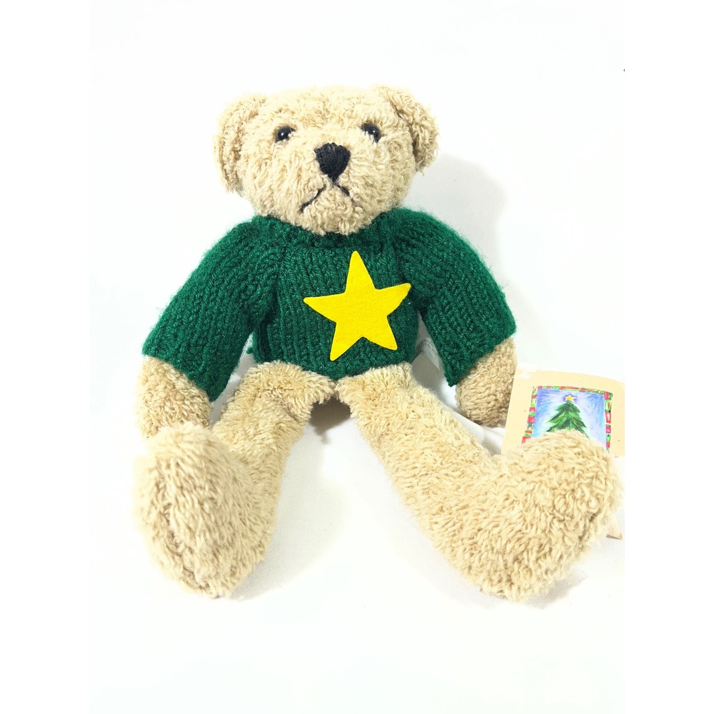 VTG 90's Dayton Hudson Holiday Homecoming Teddy Bear Green Star Sweater 12in
New